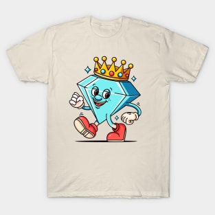 Diamond with crown on head, cartoon mascot T-Shirt